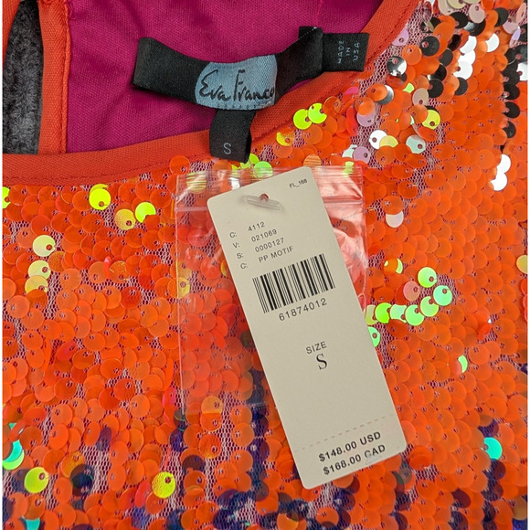 Eva Franco Sequin Top Womens Small Party Sparkle Anthropologie Rainbow Glam Tee - Picture 3 of 6